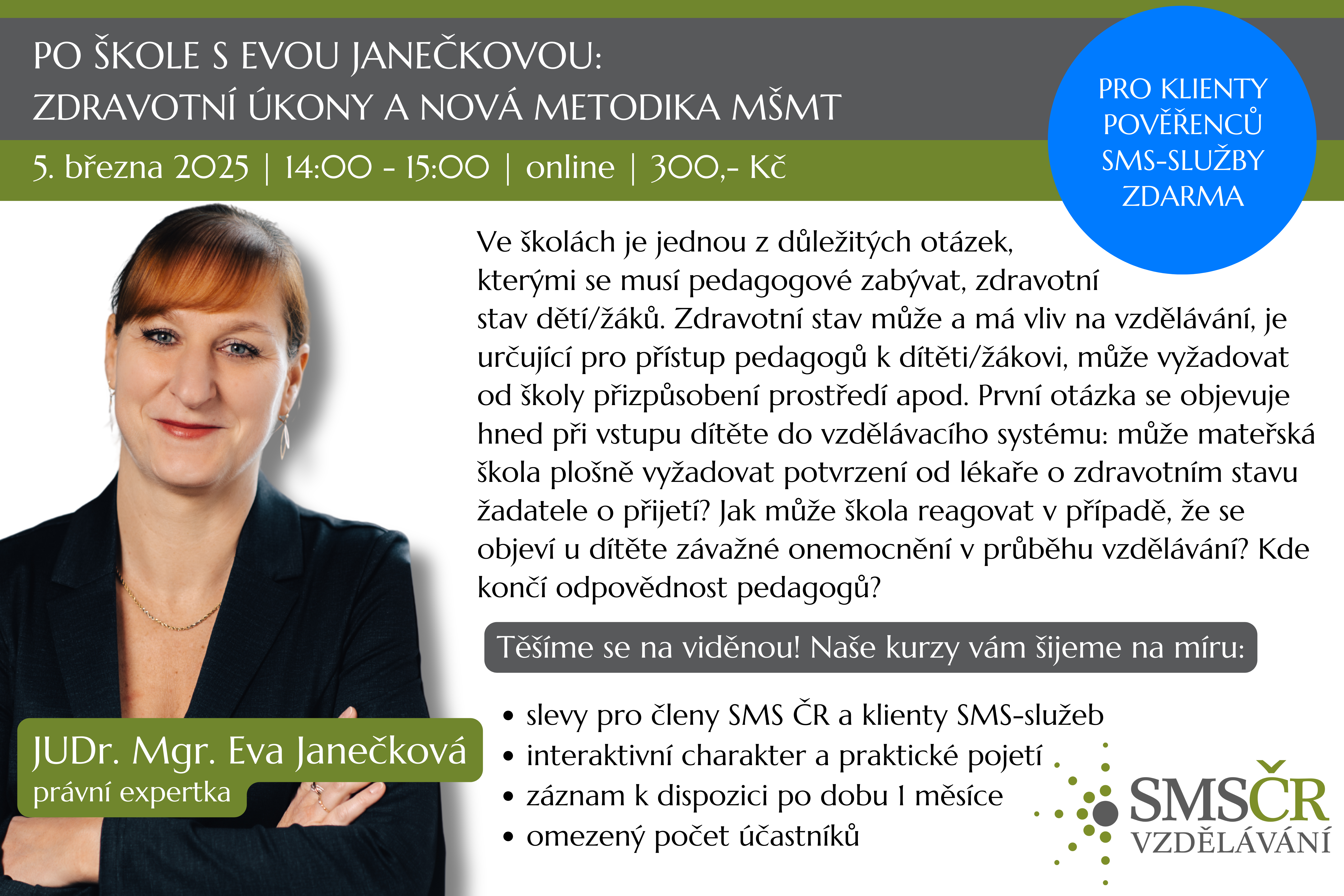 Po škole s Evou Janečkovou Zdravotní úkony a nová metodika MŠMT_březen 2025